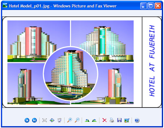 Windows画像とFAXビューアで開かれた変換ドキュメント。