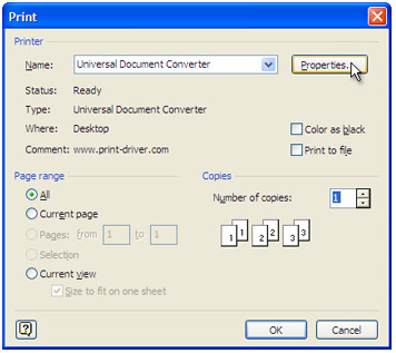 v^XgUniversal Document ConverterIĤvpeB{^NbN܂